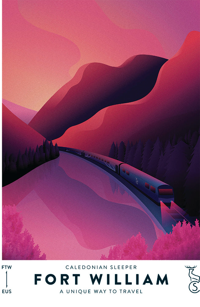 Caledonian Sleeper Sherpa Fleece Blanket - Fort William