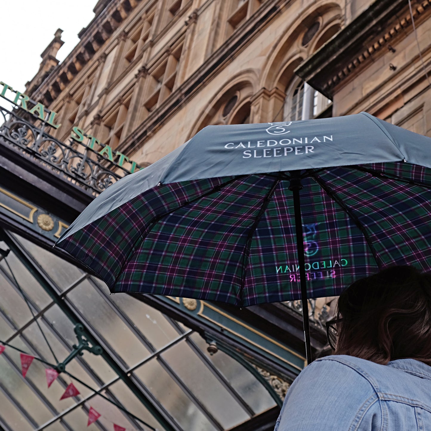 Caledonian Sleeper Tartan Double Canopy Compact Umbrella